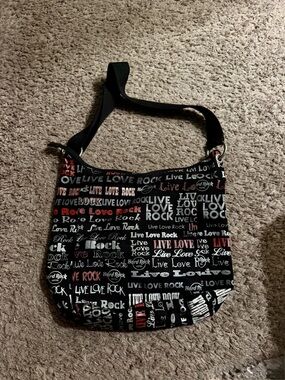 Vintage Hard Rock Live Love Rock Black Crossbody Bag